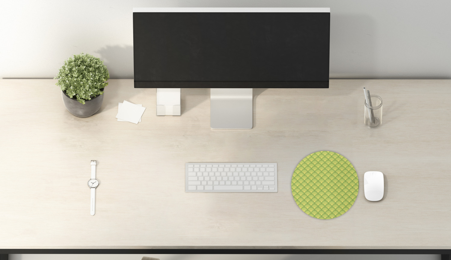 Ambesonne Green Print Round Non-Slip Rubber Modern Gaming Mousepad, 8" - Picture 53 of 123