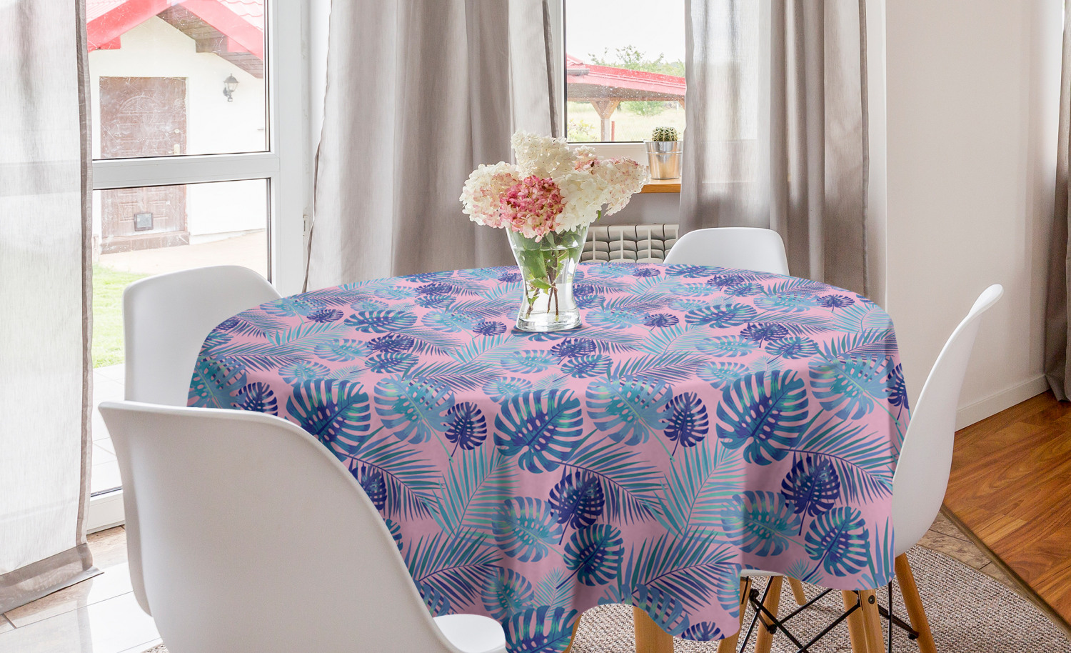 Ambesonne Exotic Round Tablecloth Table Cover for Dining Room Kitchen