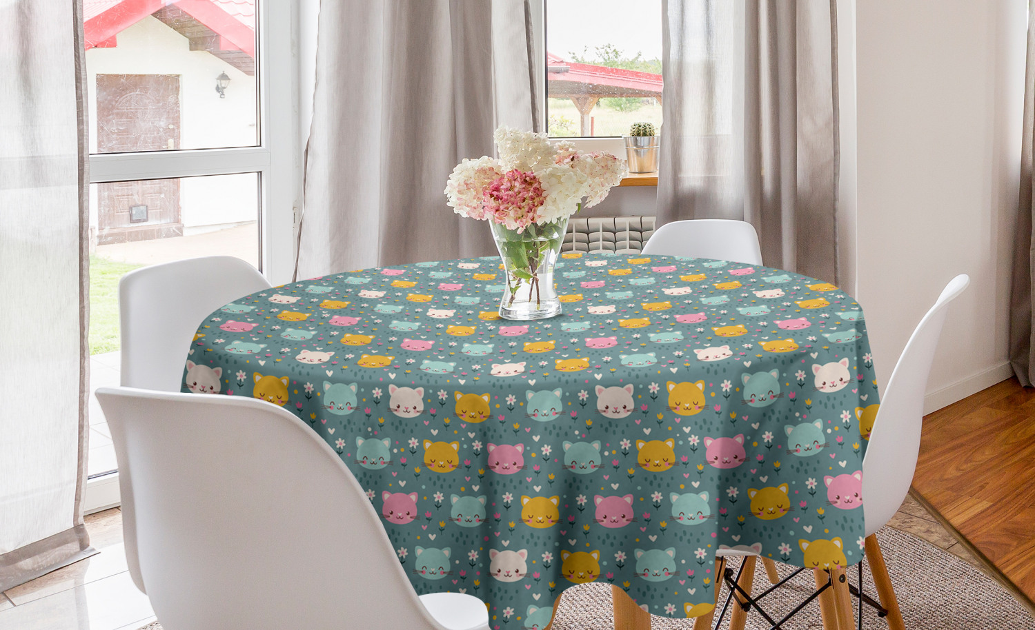Ambesonne Nursery Round Tablecloth Table Cover for Dining Room Kitchen - Picture 49 of 57