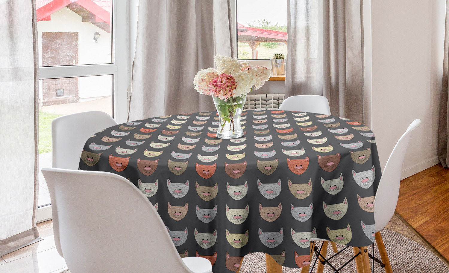 Ambesonne Nursery Round Tablecloth Table Cover for Dining Room Kitchen - Picture 22 of 57