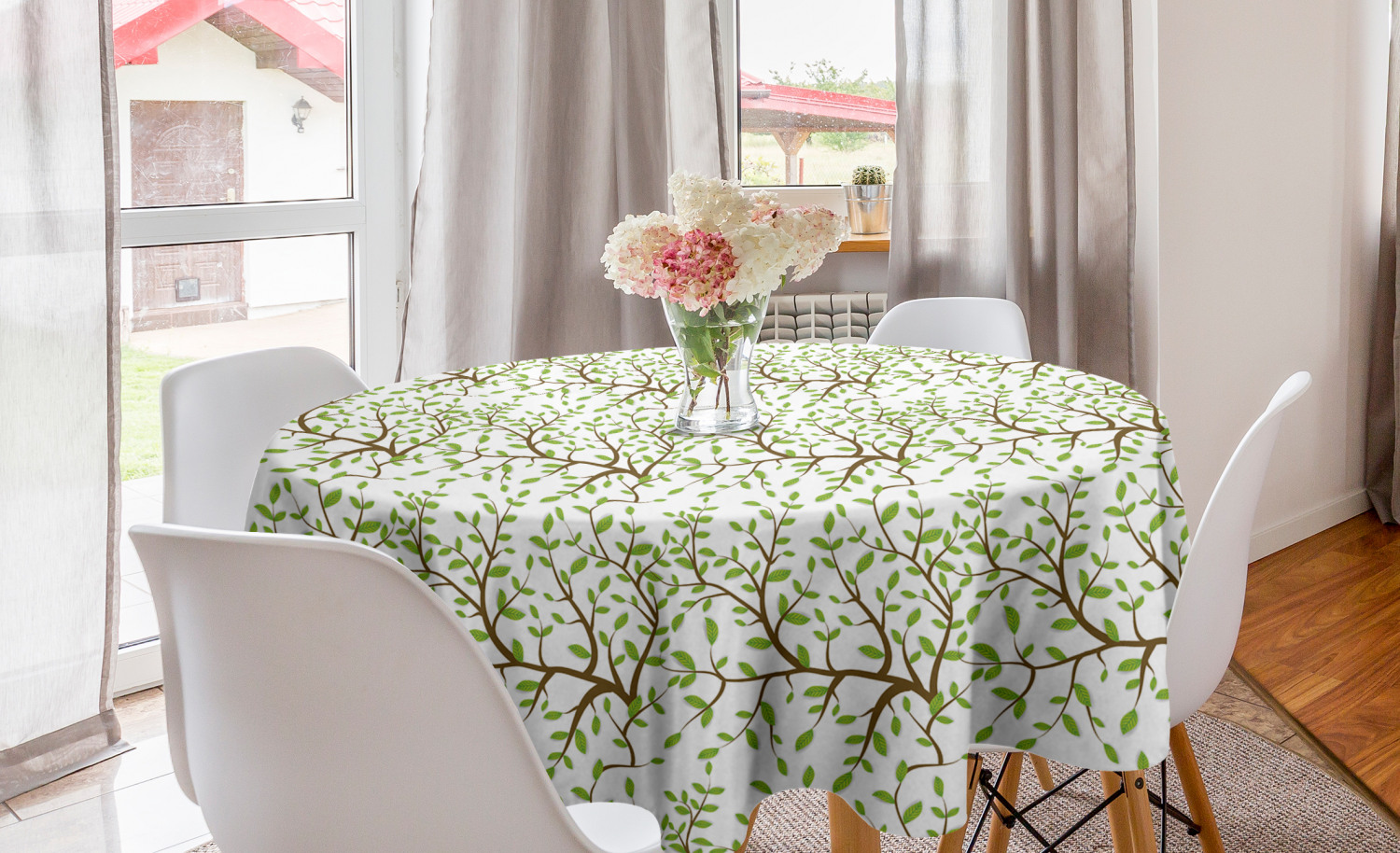 Ambesonne Nature Round Tablecloth Table Cover for Dining Room Kitchen - Picture 50 of 59