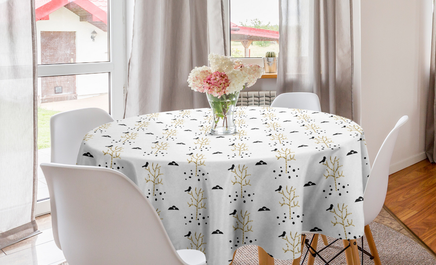Ambesonne Nature Round Tablecloth Table Cover for Dining Room Kitchen - Picture 9 of 59