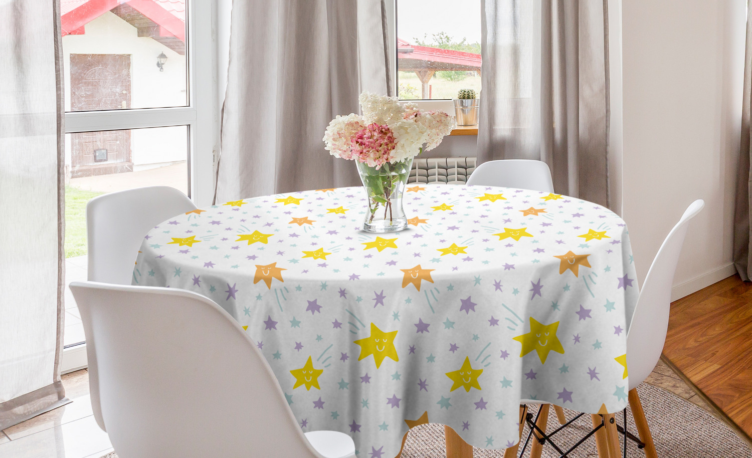 Ambesonne Nursery Round Tablecloth Table Cover for Dining Room Kitchen - Picture 30 of 57