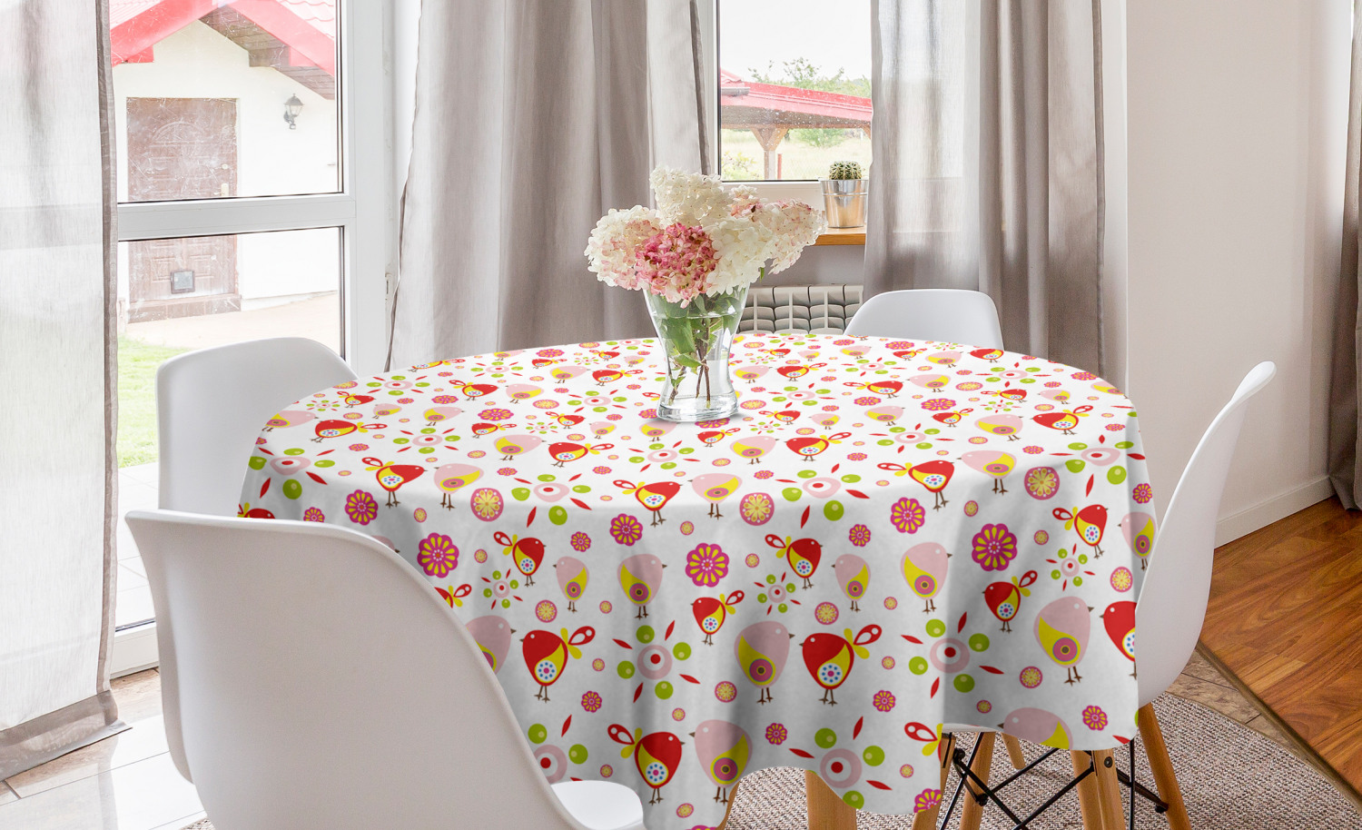 Ambesonne Nursery Round Tablecloth Table Cover for Dining Room Kitchen - Picture 4 of 57