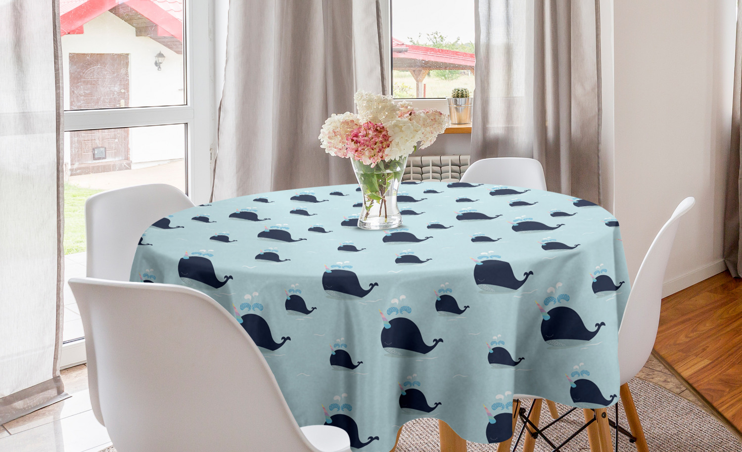 Ambesonne Nursery Round Tablecloth Table Cover for Dining Room Kitchen - Picture 53 of 57