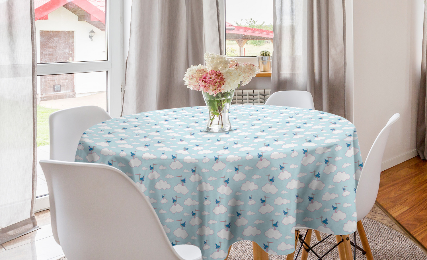 Ambesonne Nursery Round Tablecloth Table Cover for Dining Room Kitchen - Picture 17 of 57