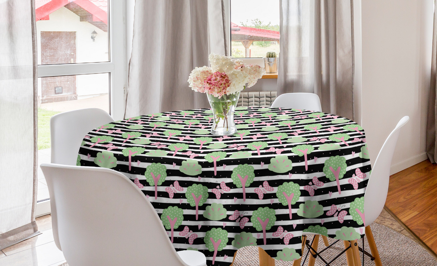 Ambesonne Nursery Round Tablecloth Table Cover for Dining Room Kitchen - Picture 13 of 57