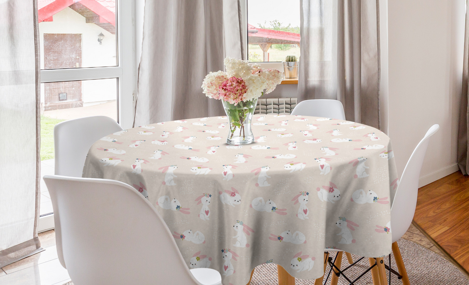 Ambesonne Nursery Round Tablecloth Table Cover for Dining Room Kitchen - Picture 7 of 57