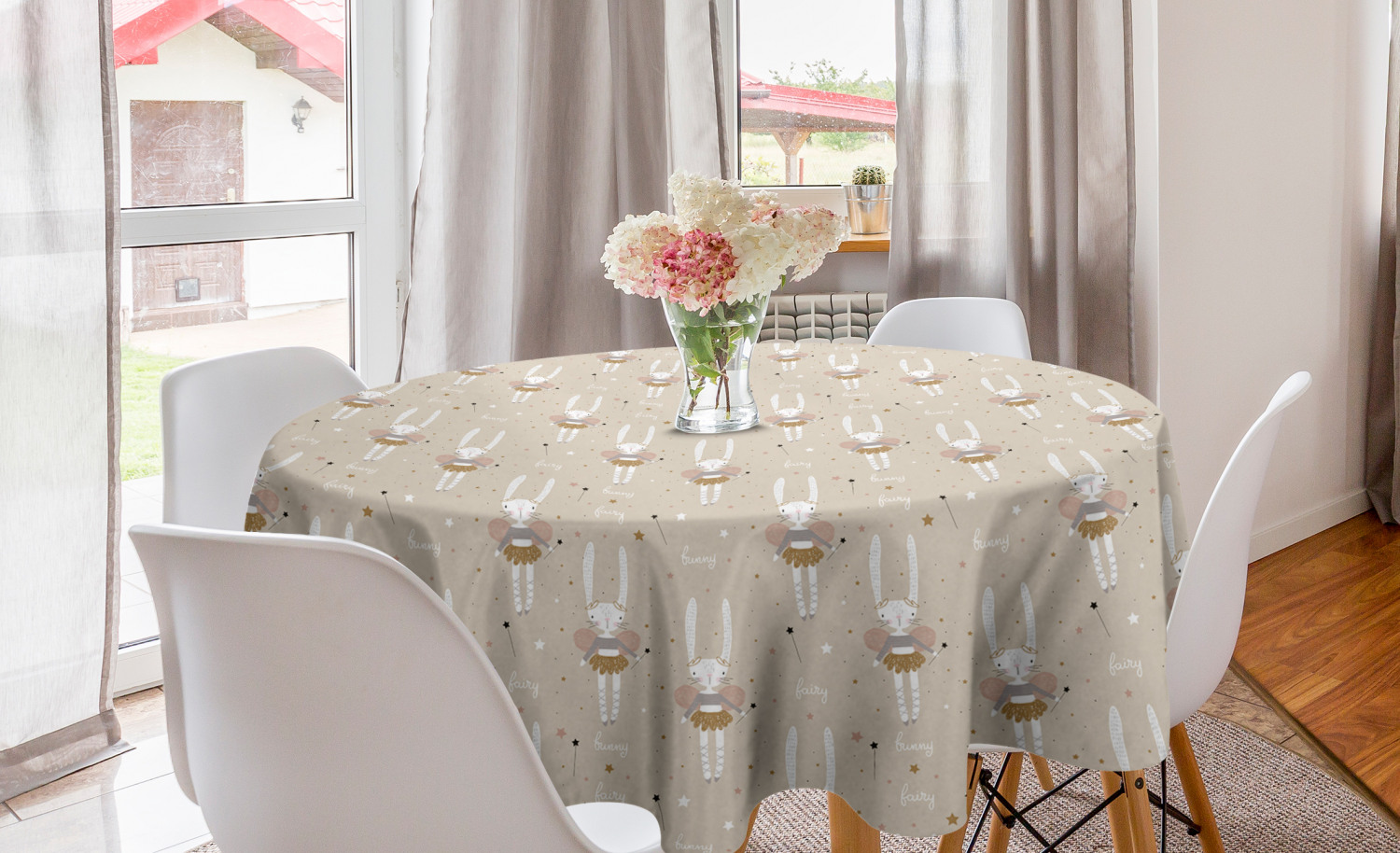 Ambesonne Nursery Round Tablecloth Table Cover for Dining Room Kitchen - Picture 6 of 57