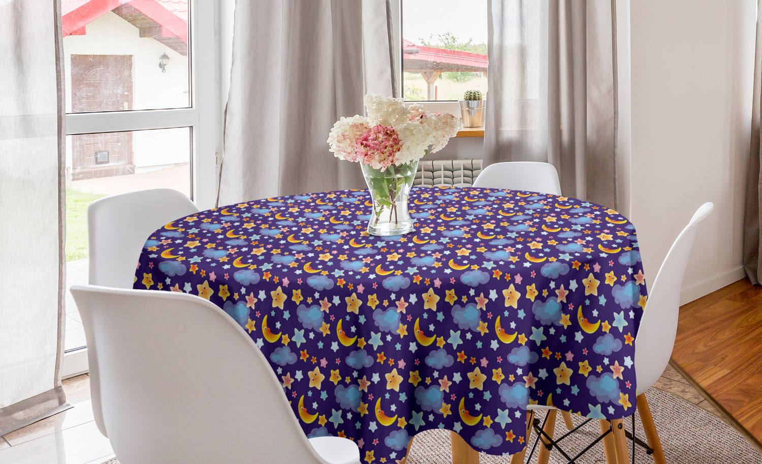 Ambesonne Nursery Round Tablecloth Table Cover for Dining Room Kitchen - Picture 48 of 57