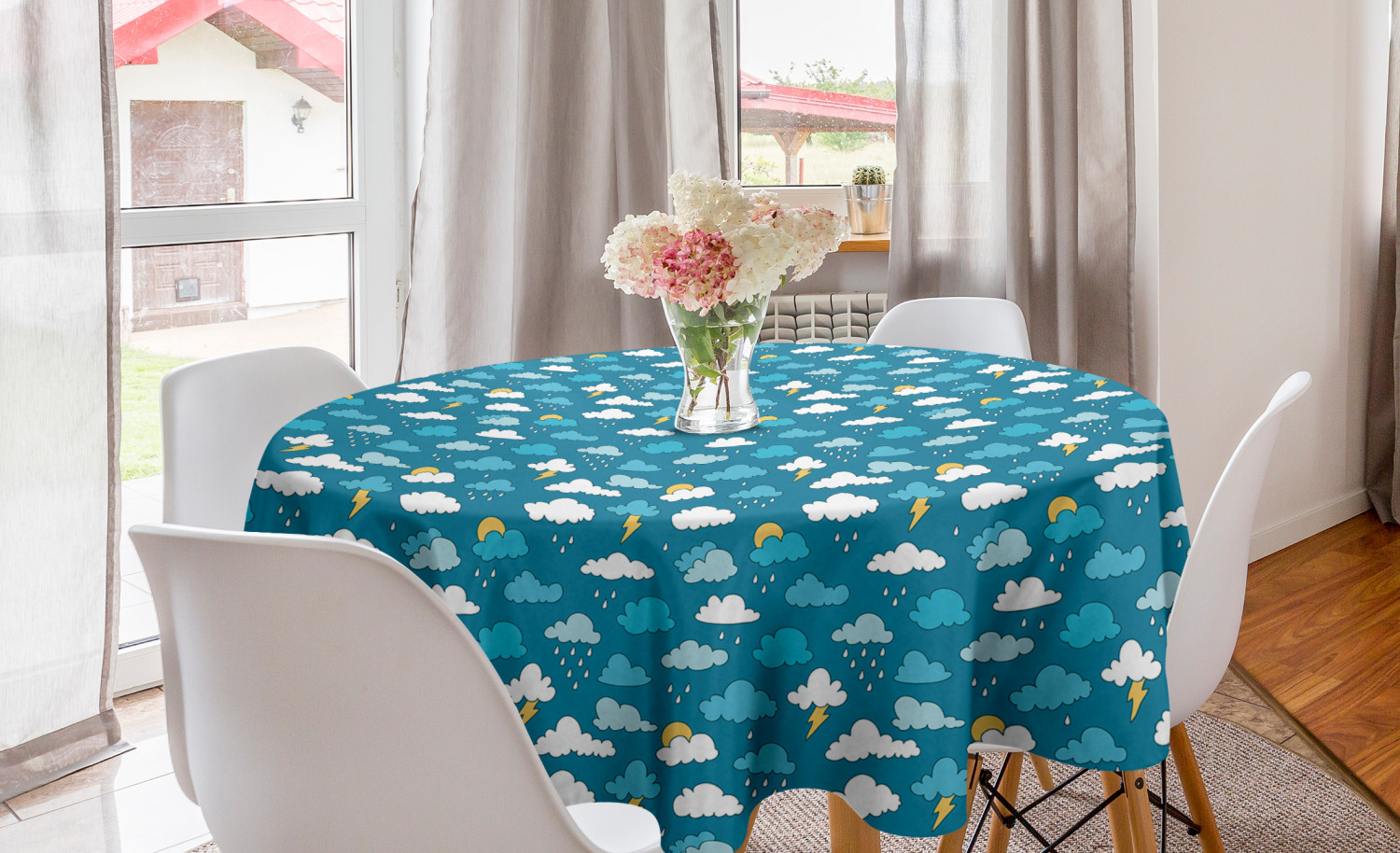 Ambesonne Nursery Round Tablecloth Table Cover for Dining Room Kitchen - Picture 47 of 57