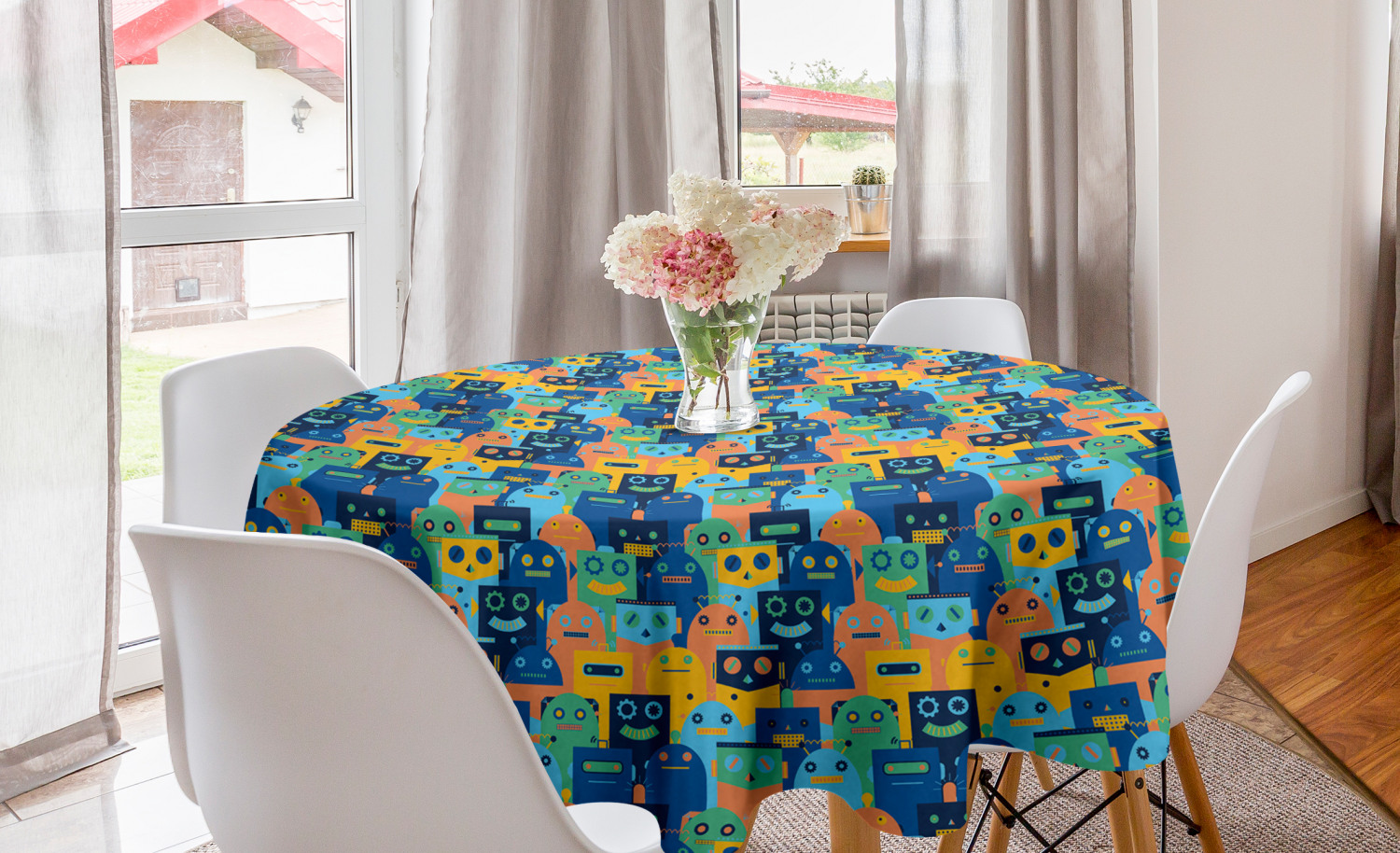 Ambesonne Nursery Round Tablecloth Table Cover for Dining Room Kitchen - Picture 51 of 57