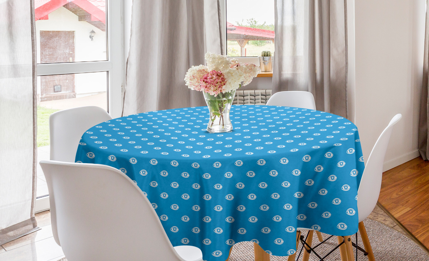 Ambesonne Modern Round Tablecloth Table Cover for Dining Room Kitchen