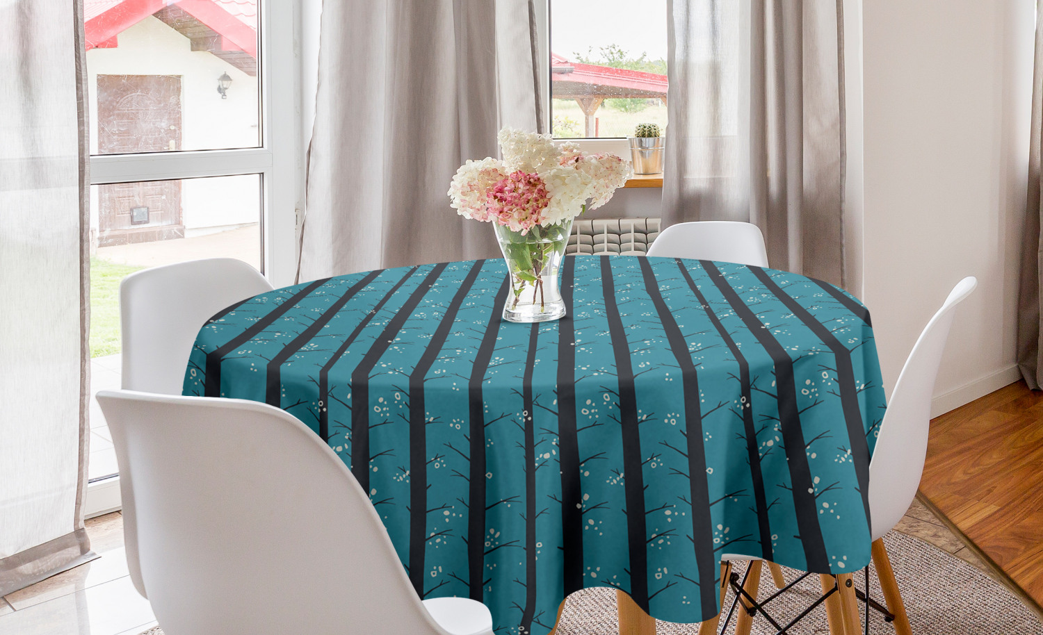 Ambesonne Nature Round Tablecloth Table Cover for Dining Room Kitchen - Picture 23 of 59
