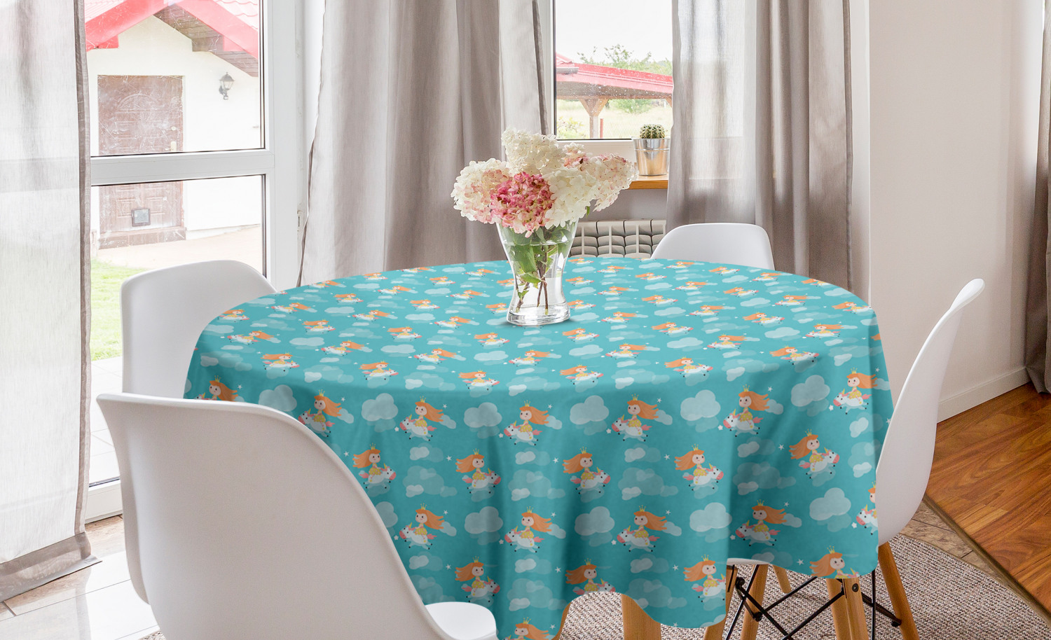 Ambesonne Nursery Round Tablecloth Table Cover for Dining Room Kitchen - Picture 43 of 57