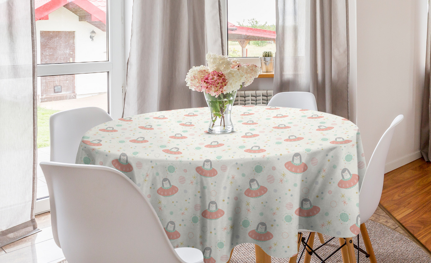 Ambesonne Nursery Round Tablecloth Table Cover for Dining Room Kitchen - Picture 40 of 57