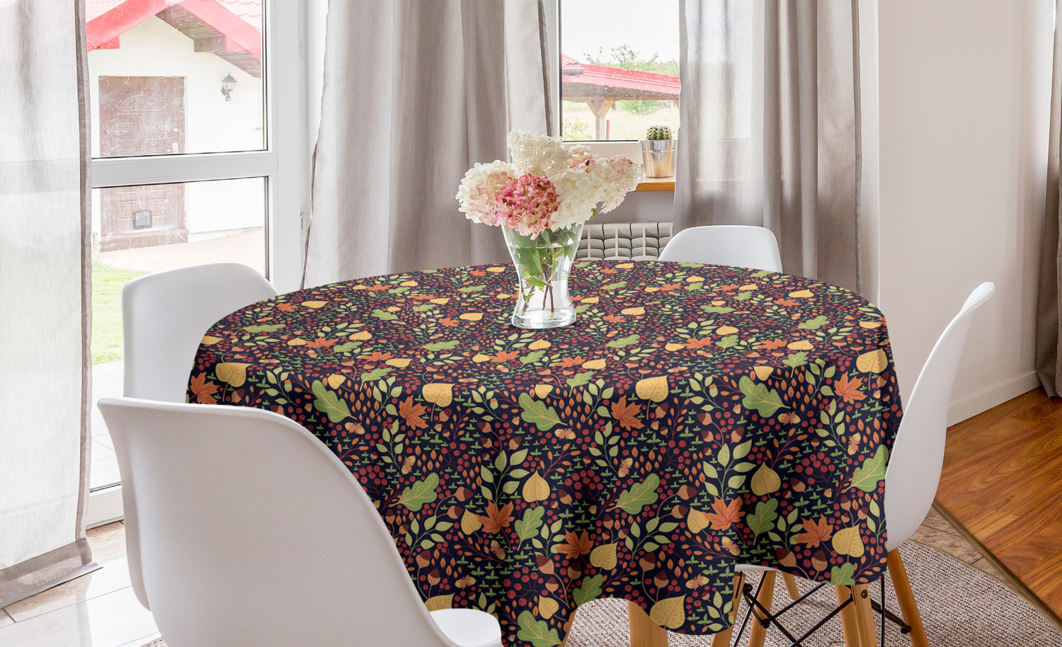 Ambesonne Nature Round Tablecloth Table Cover for Dining Room Kitchen - Picture 27 of 59