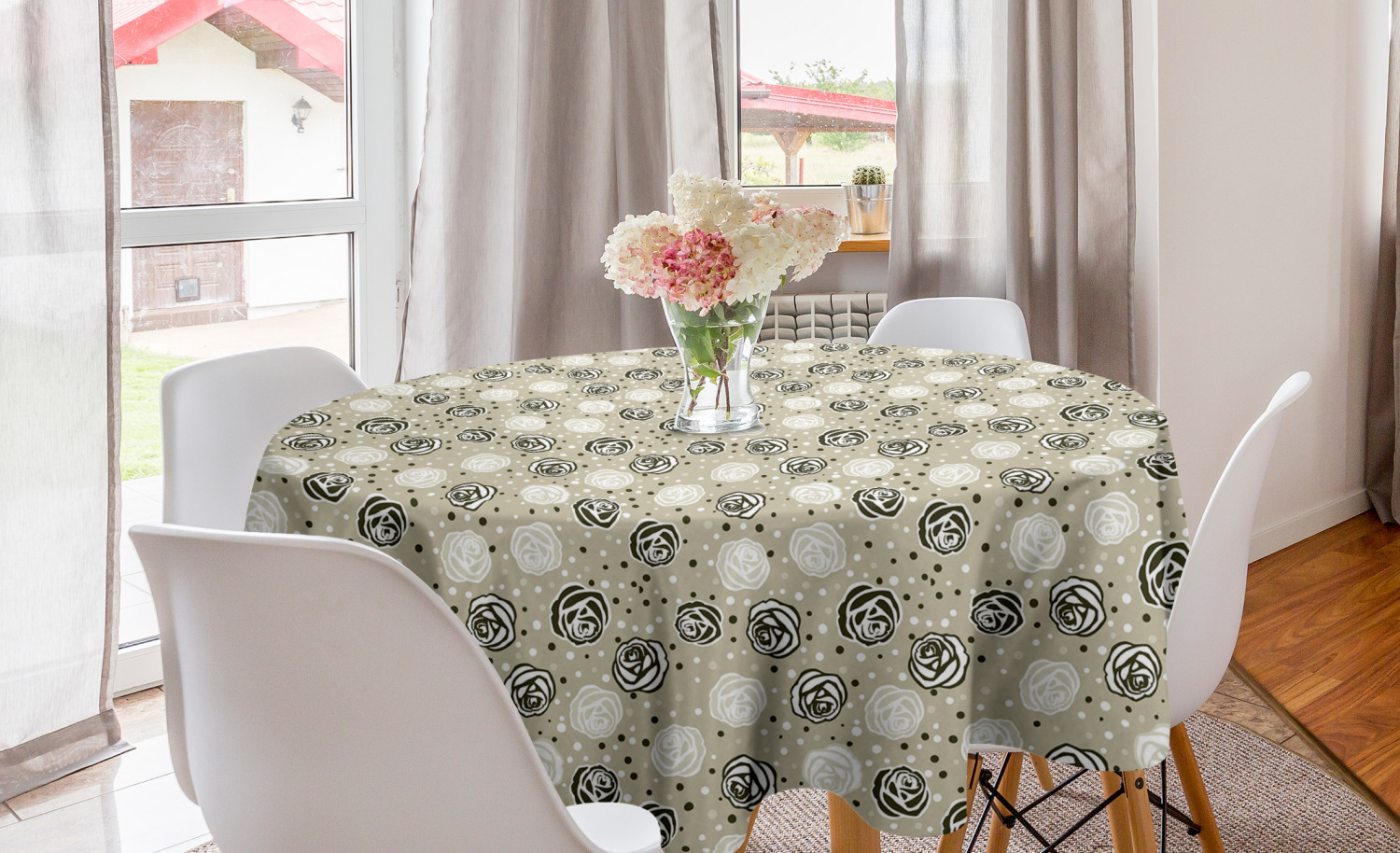Ambesonne Nature Round Tablecloth Table Cover for Dining Room Kitchen - Picture 34 of 59