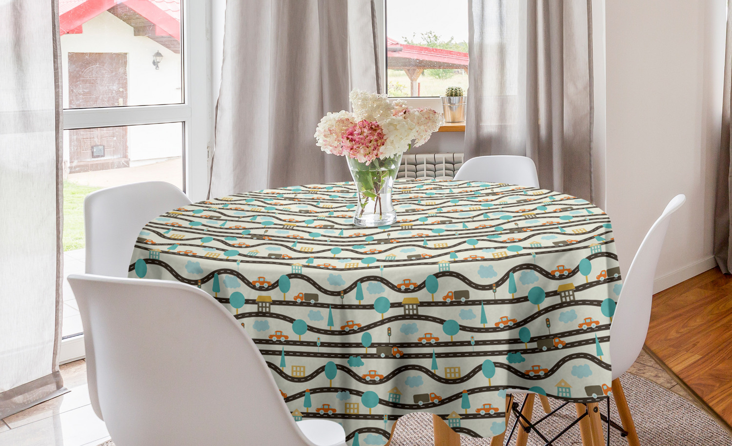 Ambesonne Nursery Round Tablecloth Table Cover for Dining Room Kitchen - Picture 45 of 57