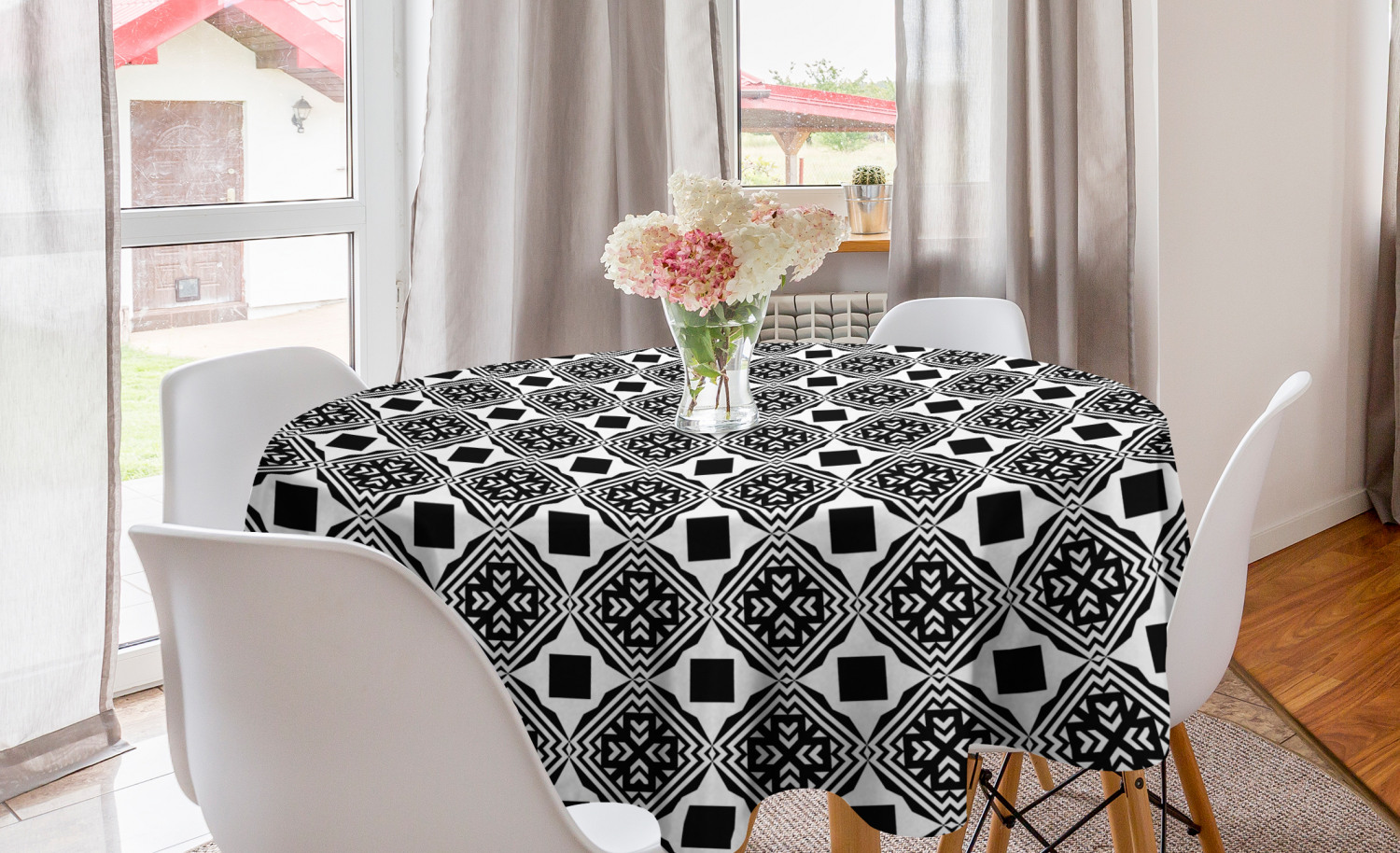 Ambesonne Dreamy Abstract Round Tablecloth Table Cover for Dining Room