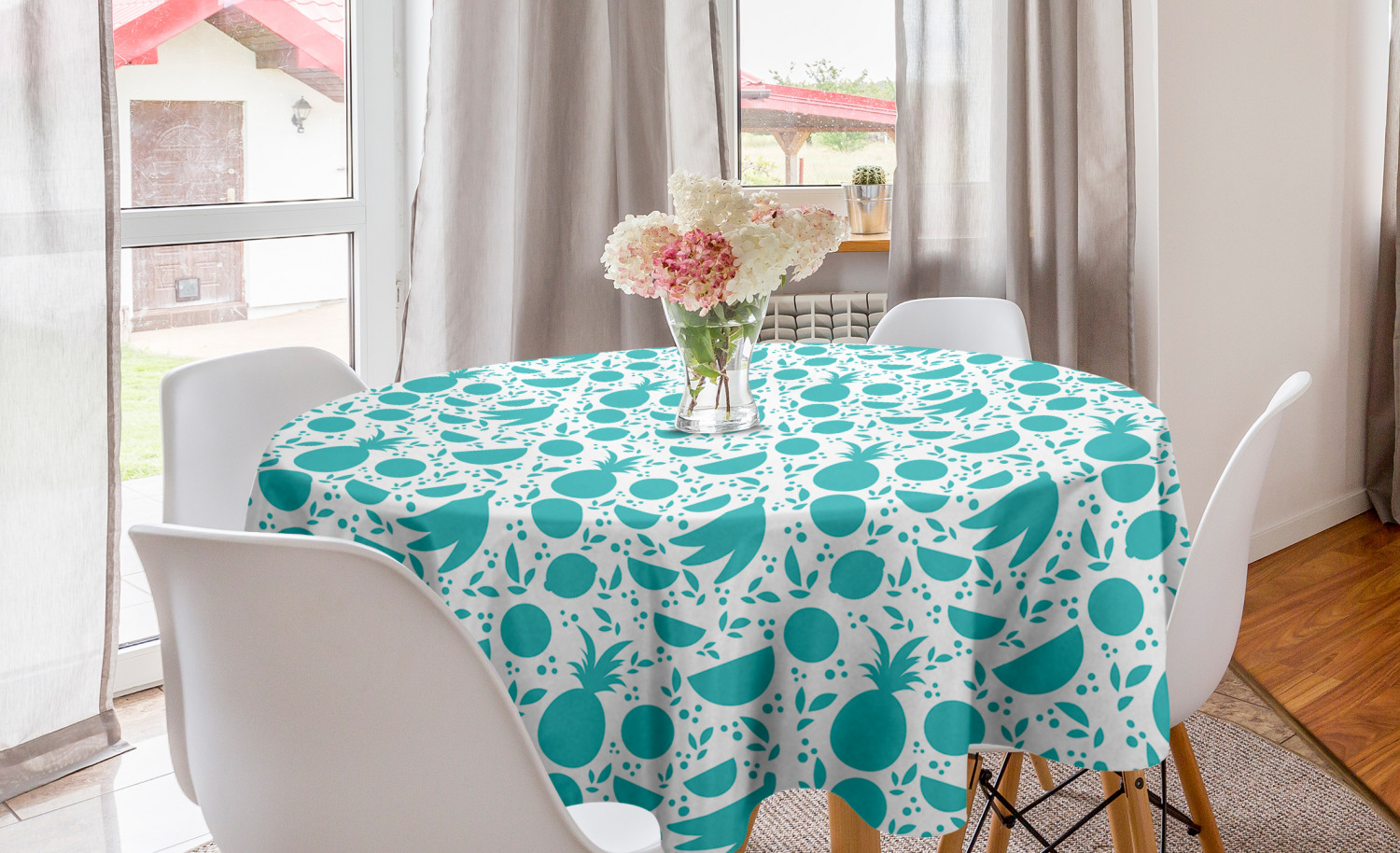 Ambesonne Surreal Motifs Round Tablecloth Table Cover for Dining Room Kitchen