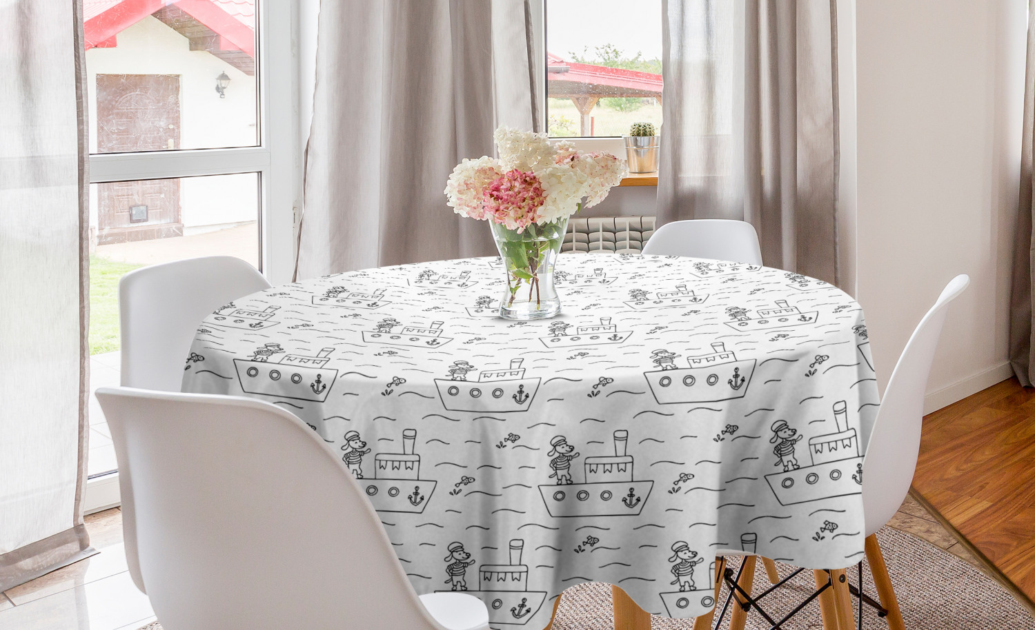 Ambesonne Nursery Round Tablecloth Table Cover for Dining Room Kitchen - Picture 21 of 57