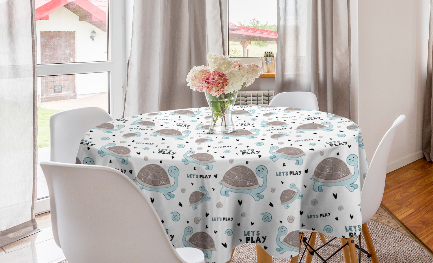 Ambesonne Nursery Round Tablecloth Table Cover for Dining Room Kitchen - Picture 32 of 57