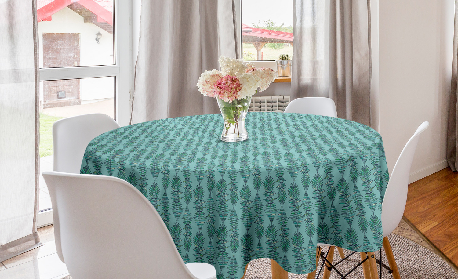 Ambesonne Nature Round Tablecloth Table Cover for Dining Room Kitchen - Picture 54 of 59