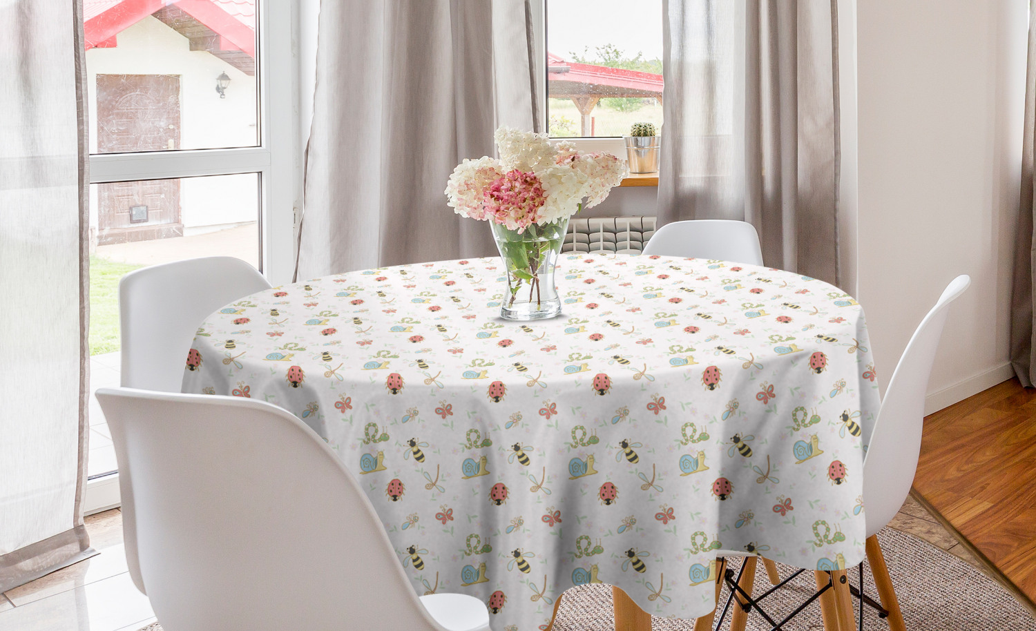 Ambesonne Nursery Round Tablecloth Table Cover for Dining Room Kitchen - Picture 50 of 57