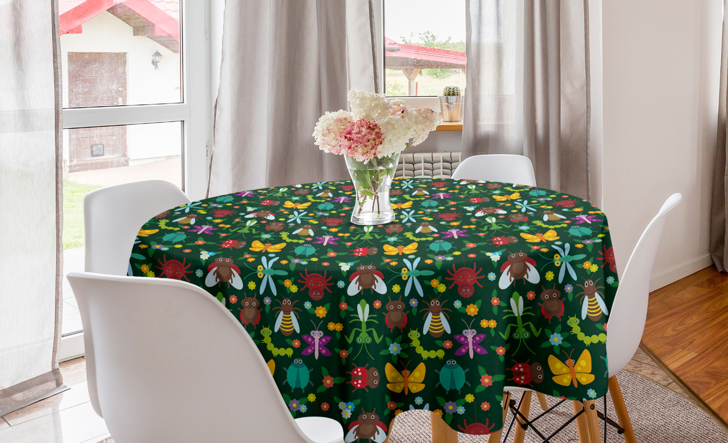 Ambesonne Nursery Round Tablecloth Table Cover for Dining Room Kitchen - Picture 25 of 57