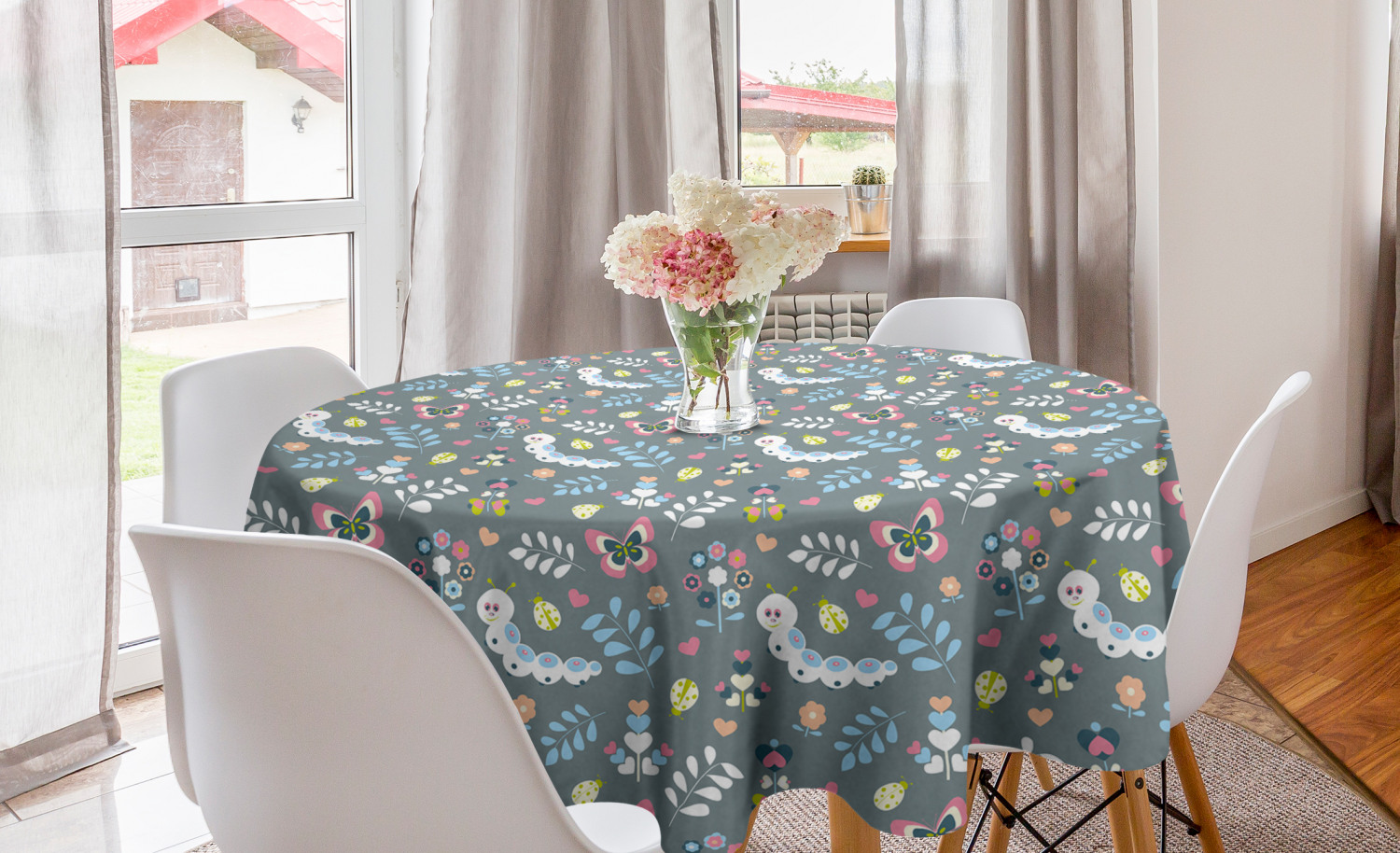 Ambesonne Nursery Round Tablecloth Table Cover for Dining Room Kitchen - Picture 14 of 57