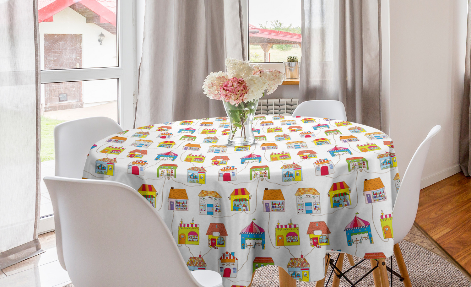 Ambesonne Nursery Round Tablecloth Table Cover for Dining Room Kitchen - Picture 18 of 57