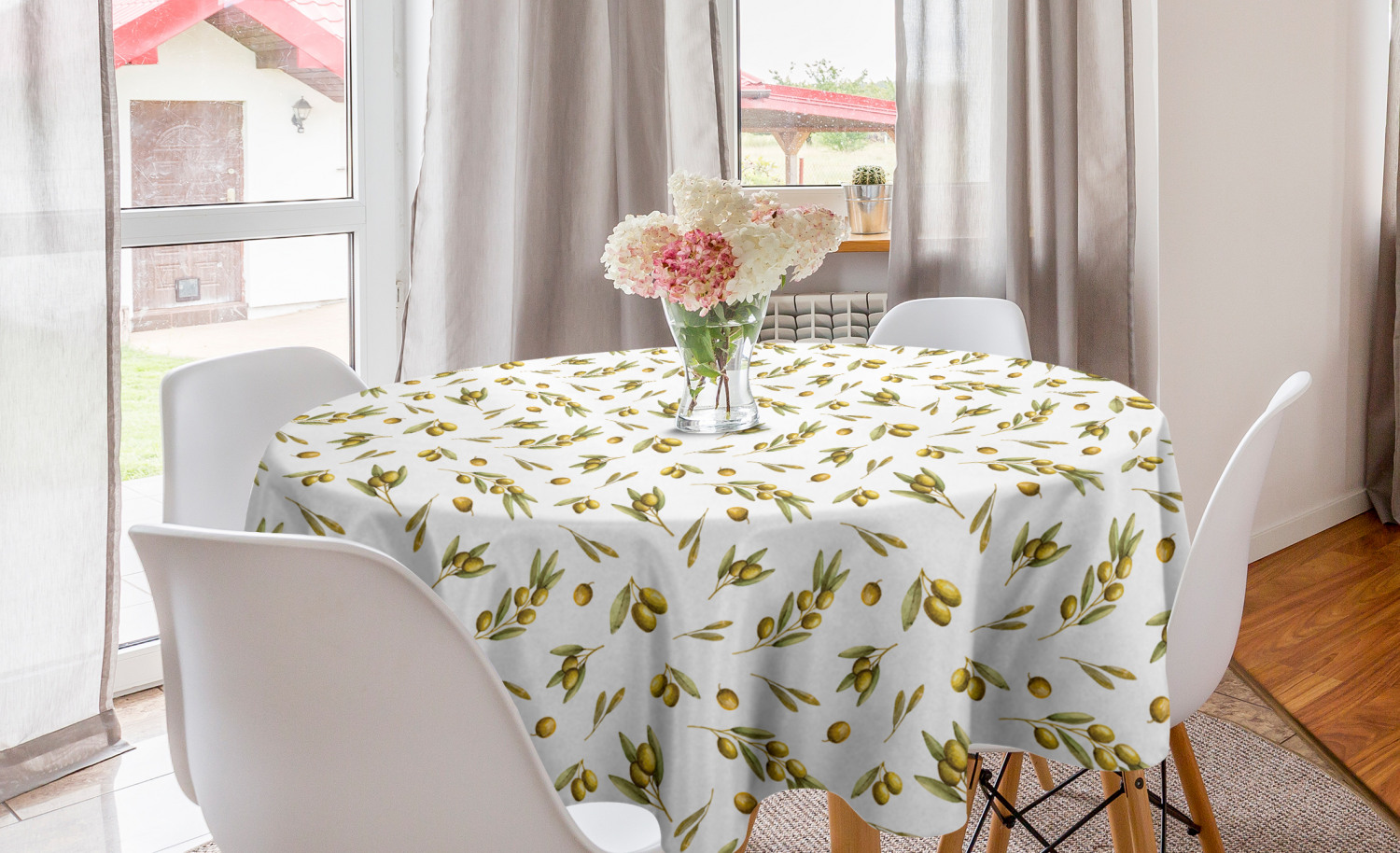 Ambesonne Nature Round Tablecloth Table Cover for Dining Room Kitchen - Picture 29 of 59