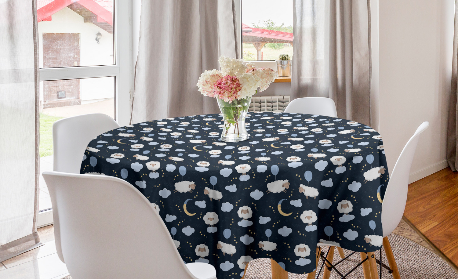 Ambesonne Nursery Round Tablecloth Table Cover for Dining Room Kitchen - Picture 16 of 57