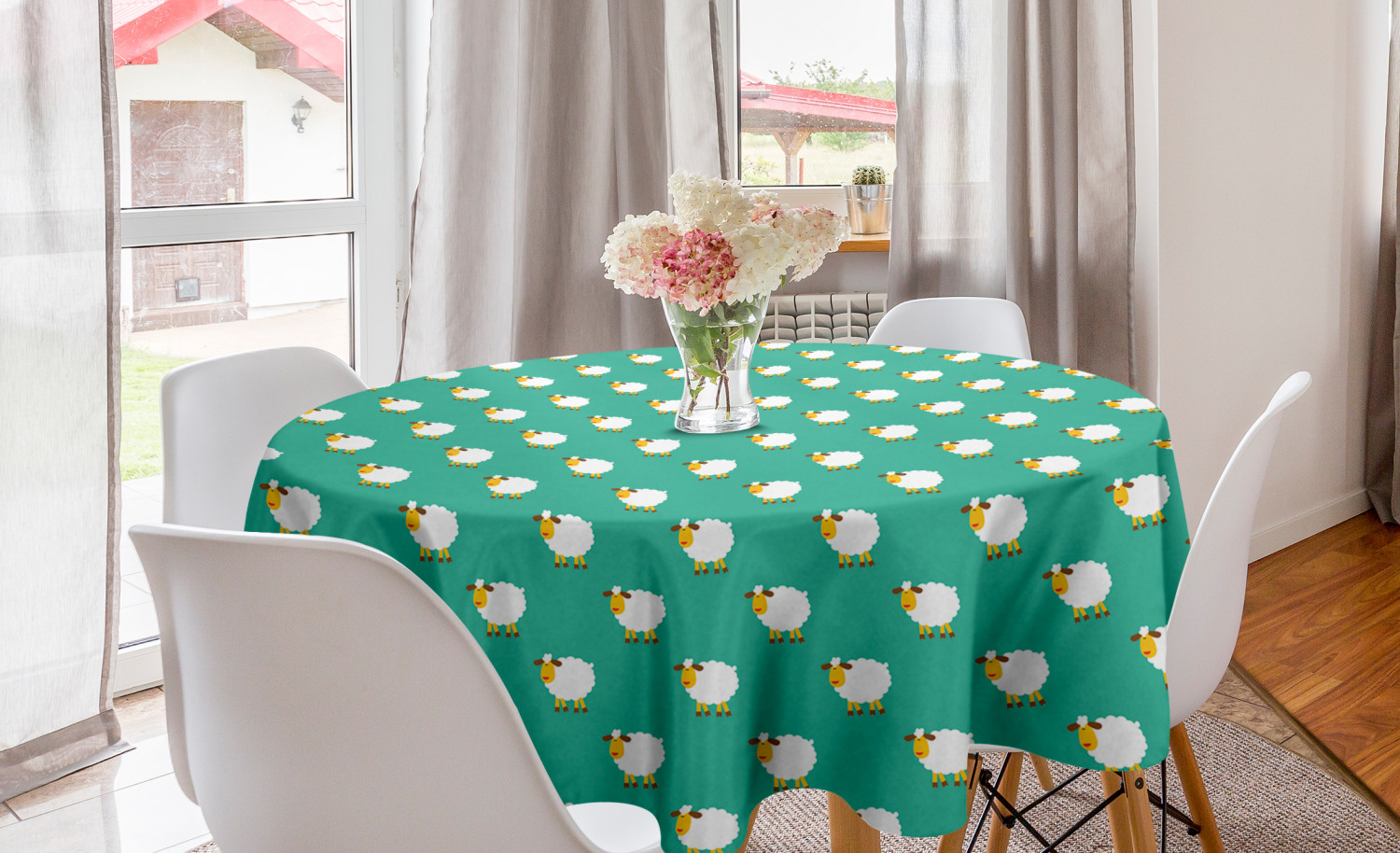 Ambesonne Nursery Round Tablecloth Table Cover for Dining Room Kitchen - Picture 46 of 57