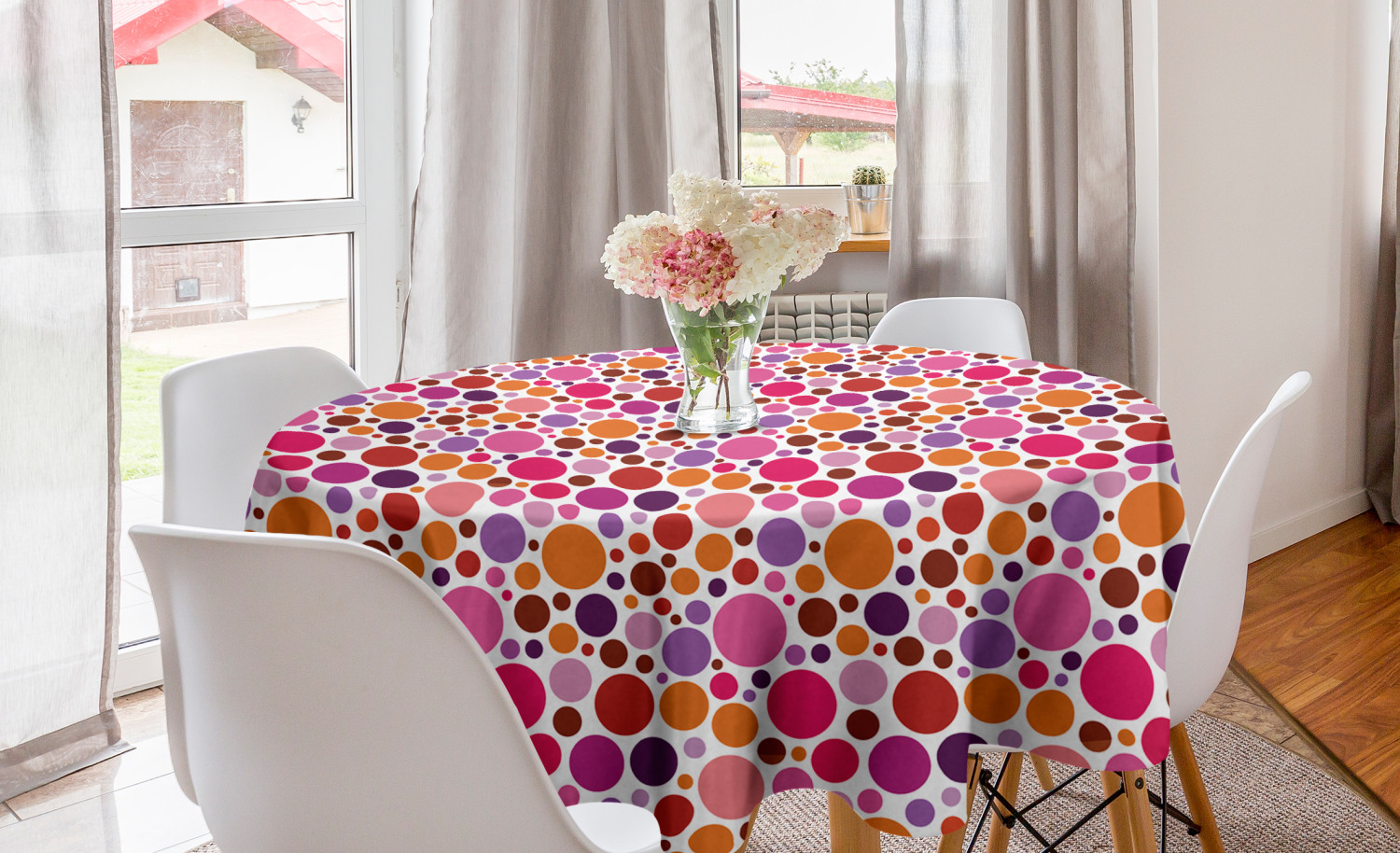 Ambesonne Art Abstract Round Tablecloth Table Cover for Dining Room Kitchen