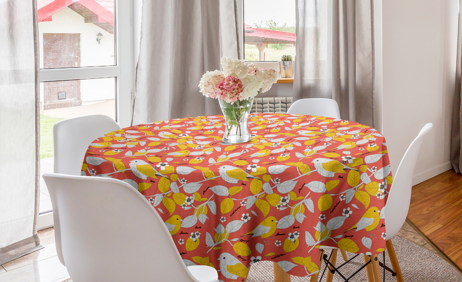Ambesonne Nature Round Tablecloth Table Cover for Dining Room Kitchen - Picture 41 of 59