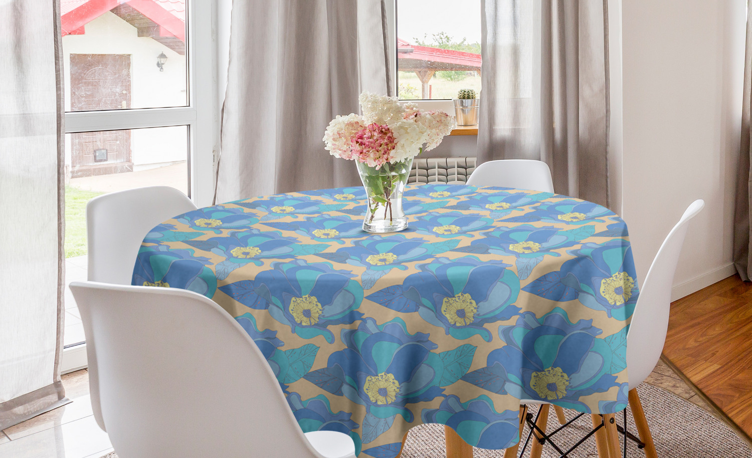 Ambesonne Nature Round Tablecloth Table Cover for Dining Room Kitchen - Picture 40 of 59