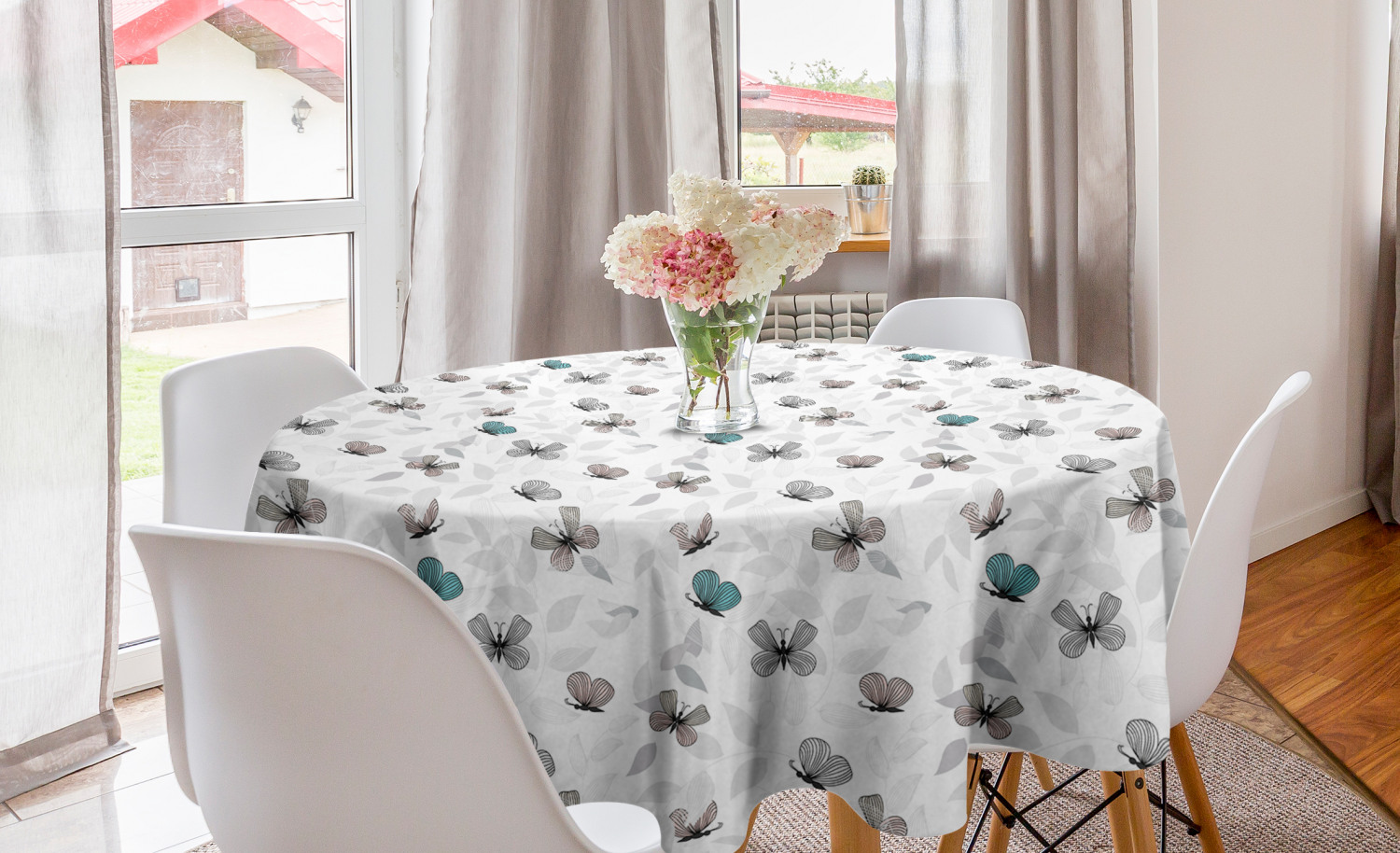 Ambesonne Nature Round Tablecloth Table Cover for Dining Room Kitchen - Picture 19 of 59