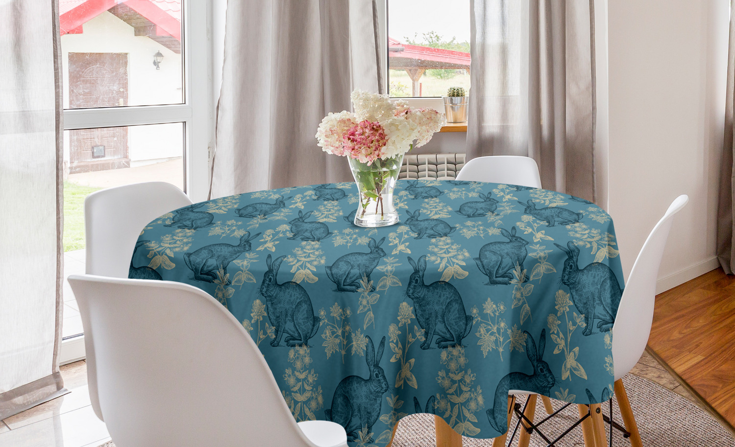 Ambesonne Nature Round Tablecloth Table Cover for Dining Room Kitchen - Picture 38 of 59