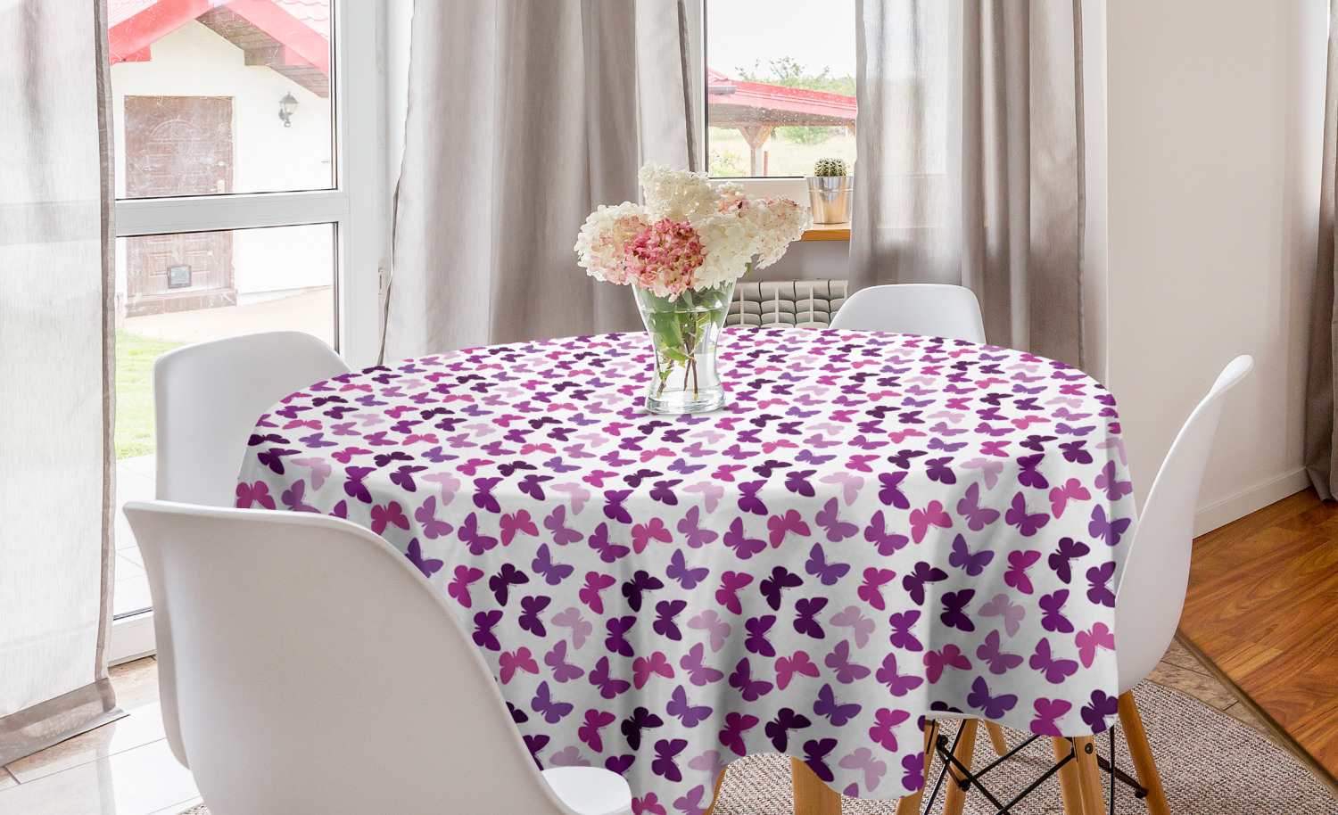 Ambesonne Nature Round Tablecloth Table Cover for Dining Room Kitchen - Picture 39 of 59