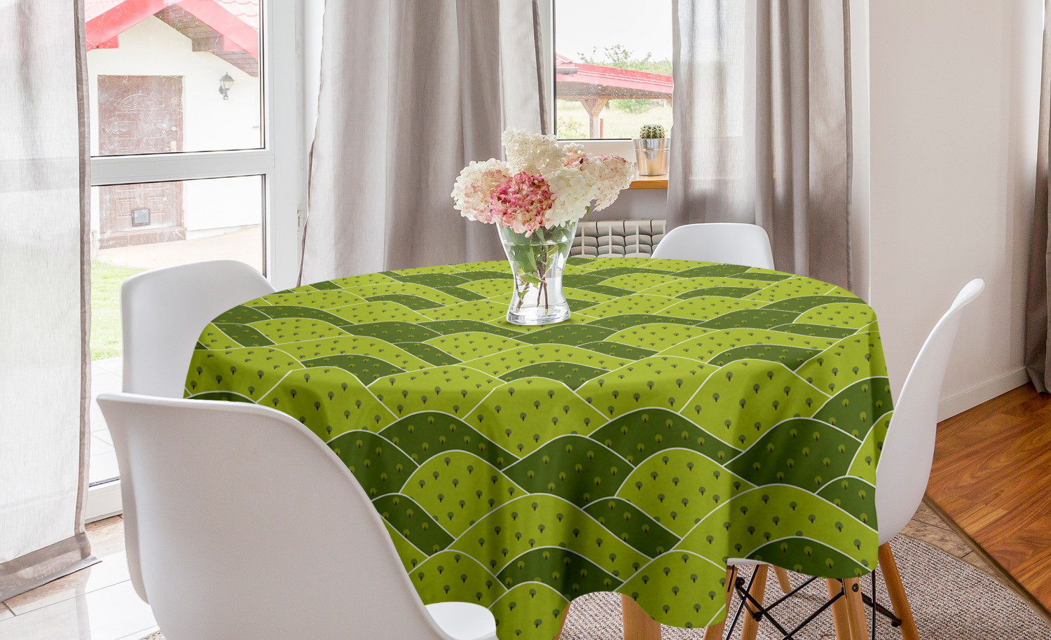 Ambesonne Nature Round Tablecloth Table Cover for Dining Room Kitchen - Picture 42 of 59