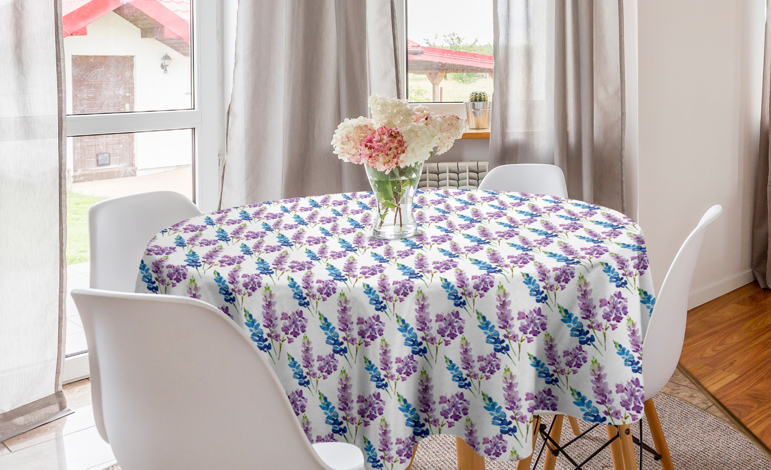 Ambesonne Floral Tropical Round Tablecloth Table Cover for Dining Room Kitchen