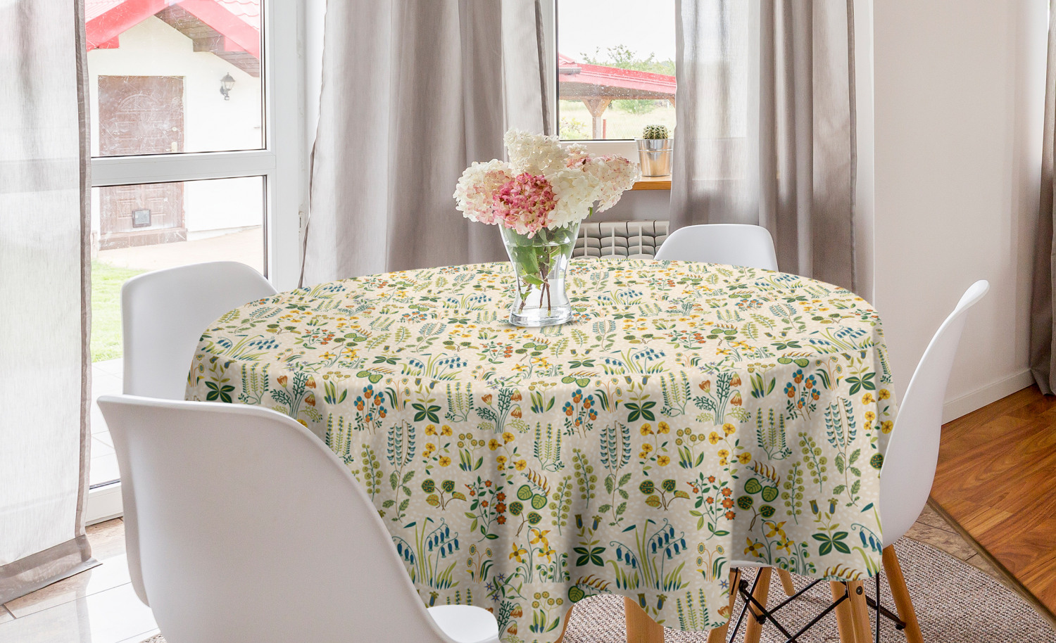 Ambesonne Nature Round Tablecloth Table Cover for Dining Room Kitchen - Picture 36 of 59
