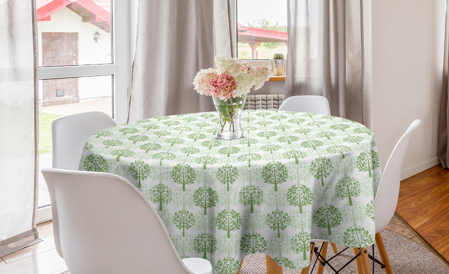 Ambesonne Nature Round Tablecloth Table Cover for Dining Room Kitchen - Picture 33 of 59