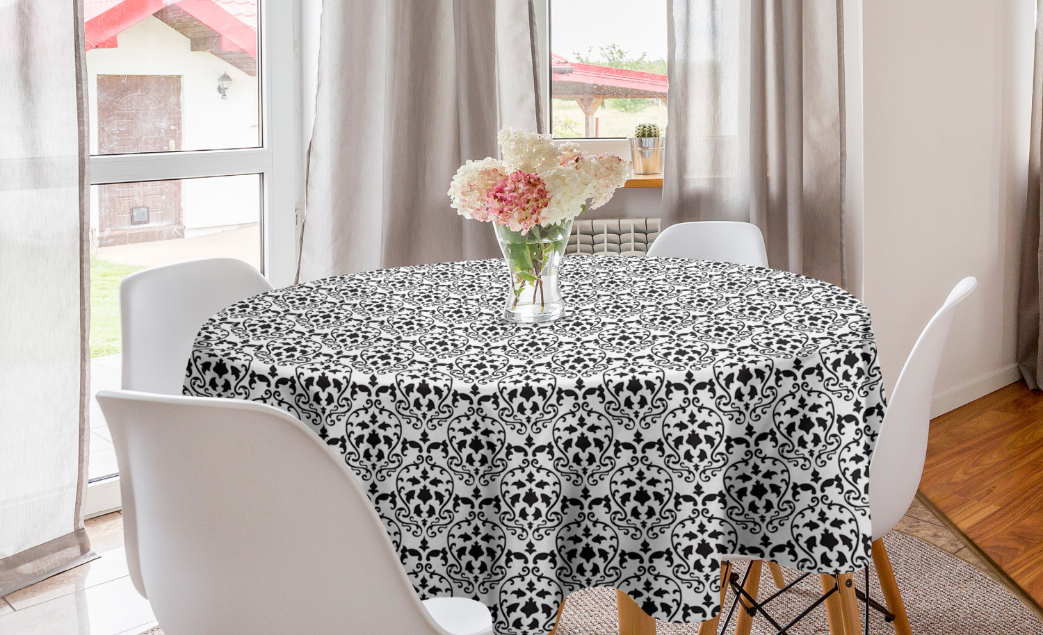 Ambesonne Abstract Motif Round Tablecloth Table Cover for Dining Room Kitchen