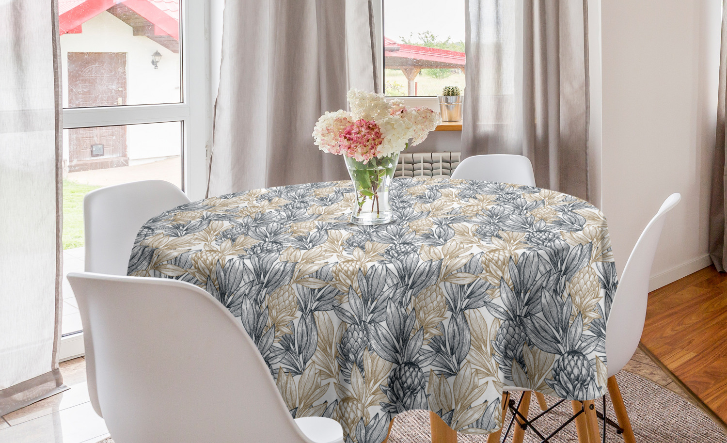 Ambesonne Nature Round Tablecloth Table Cover for Dining Room Kitchen - Picture 45 of 59