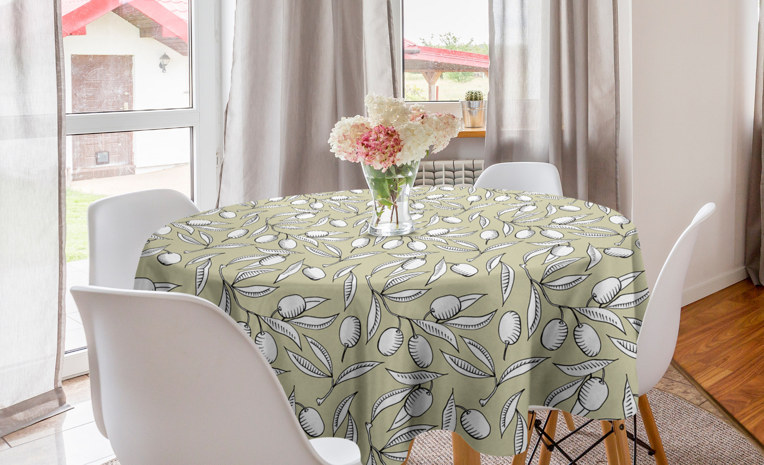 Ambesonne Nature Round Tablecloth Table Cover for Dining Room Kitchen - Picture 35 of 59