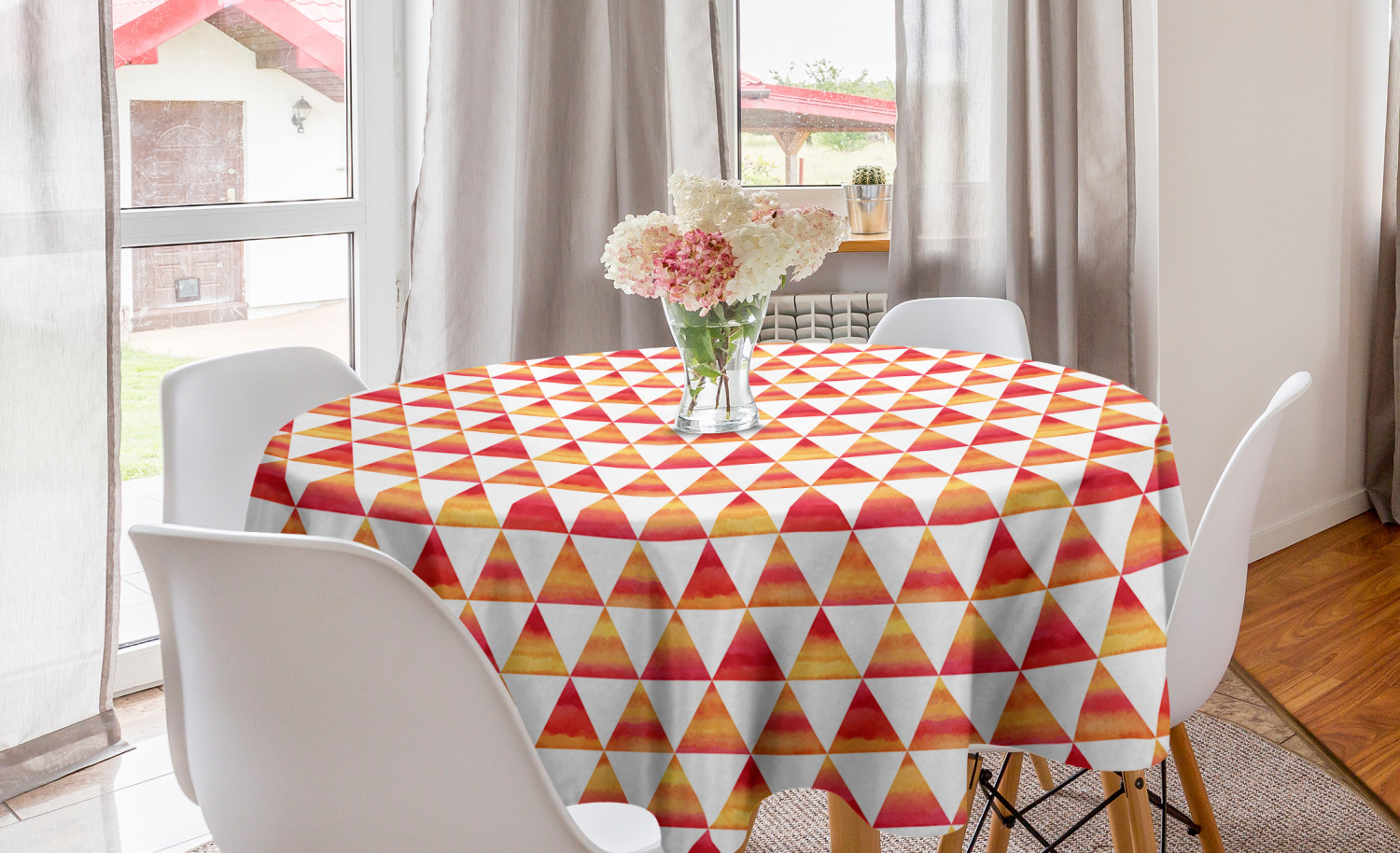 Ambesonne Abstract Bloom Round Tablecloth Table Cover for Dining Room Kitchen - Picture 53 of 63