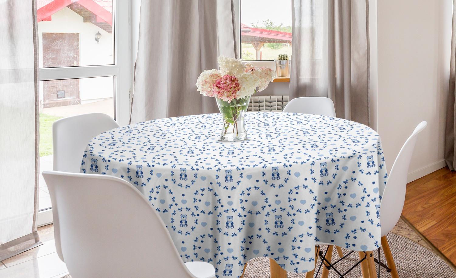 Ambesonne Nursery Theme Round Tablecloth Table Cover for Dining Room Kitchen